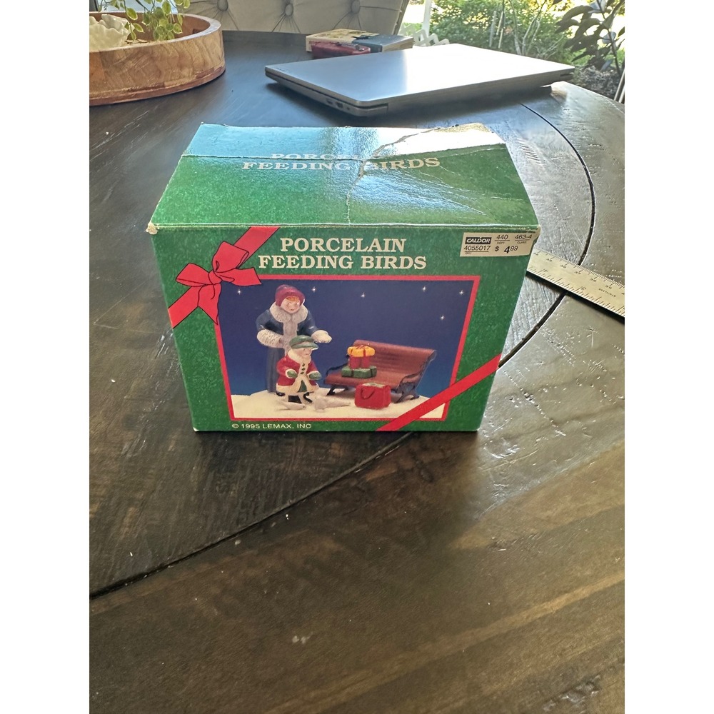 Lemax Porcelain Feeding Birds Christmas Village Figurine 53135 1995